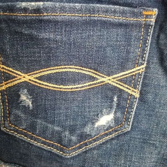 Abercrombie & Fitch Women's Denim Shorts size 4 27 Low Rise Distressed Cut Off - Picture 12 of 12